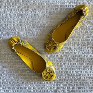 Tory Burch Yellow and Gray Flats